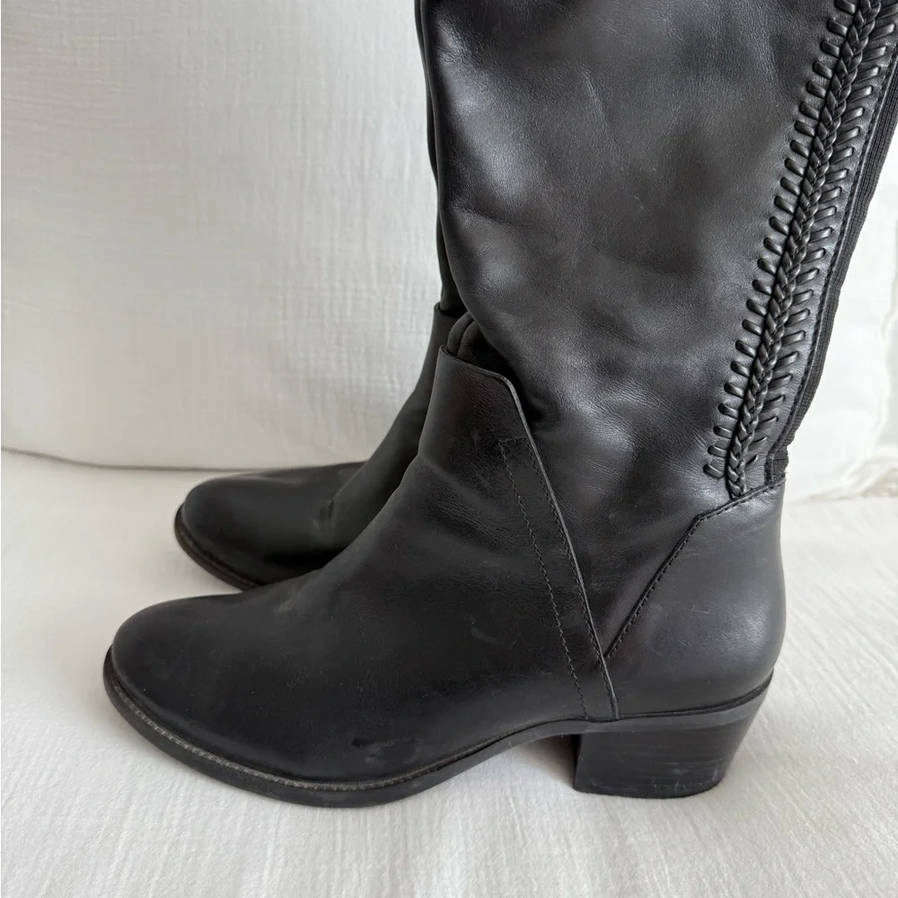 Vince Camuto Black Bendra Tall Leather Riding Boots